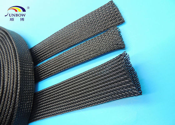 China PET monafilament braided Expandable Sleeving Cable Protection Black Sleeving Automobile supplier