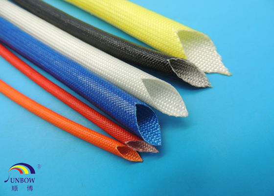 China 0.5-45mm White Saturated Insulation Acrylic Fiberglass Sleeving for Special Lamps 2500V supplier